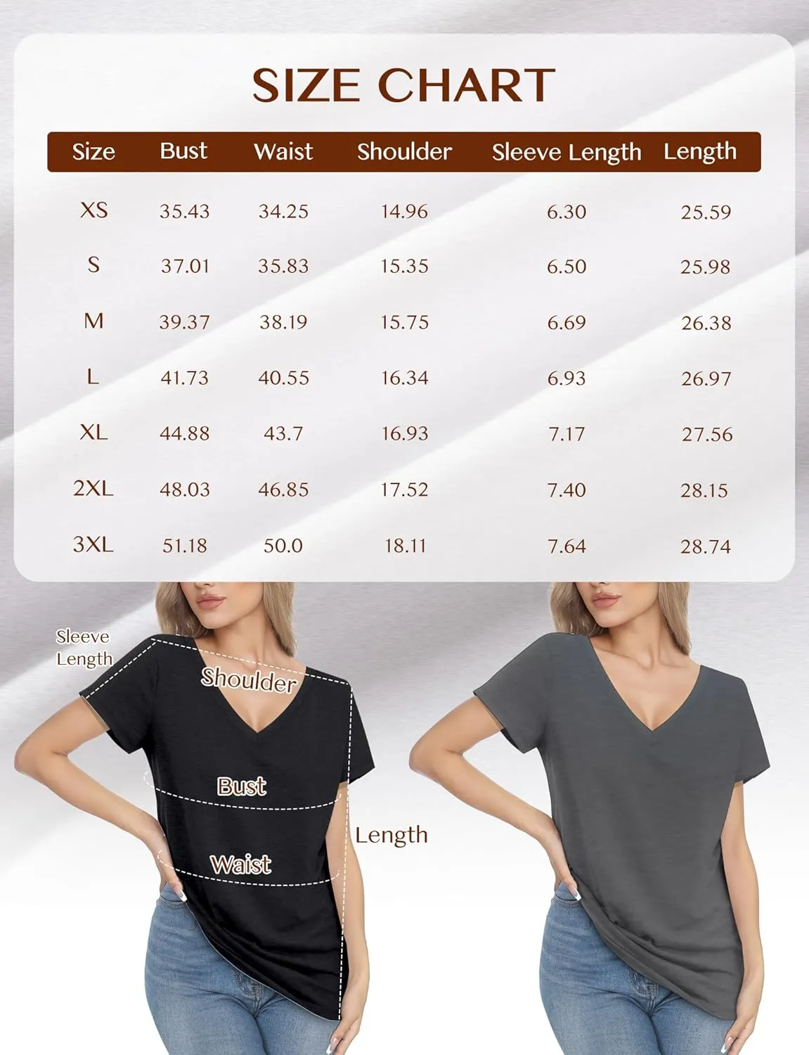 V Neck T Shirts for Women - Summer Fashion Trendy Outfits Clothes - Lightweight Soft Casual Women T Shirt