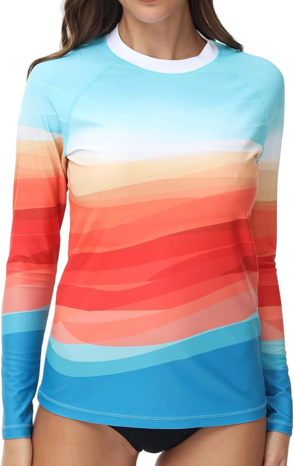 VAYAGER Womens Rash Guard UV Protection Long Sleeve Swim Shirts Quick Dry UPF 50  Water Beach Surfing Swimming Tops