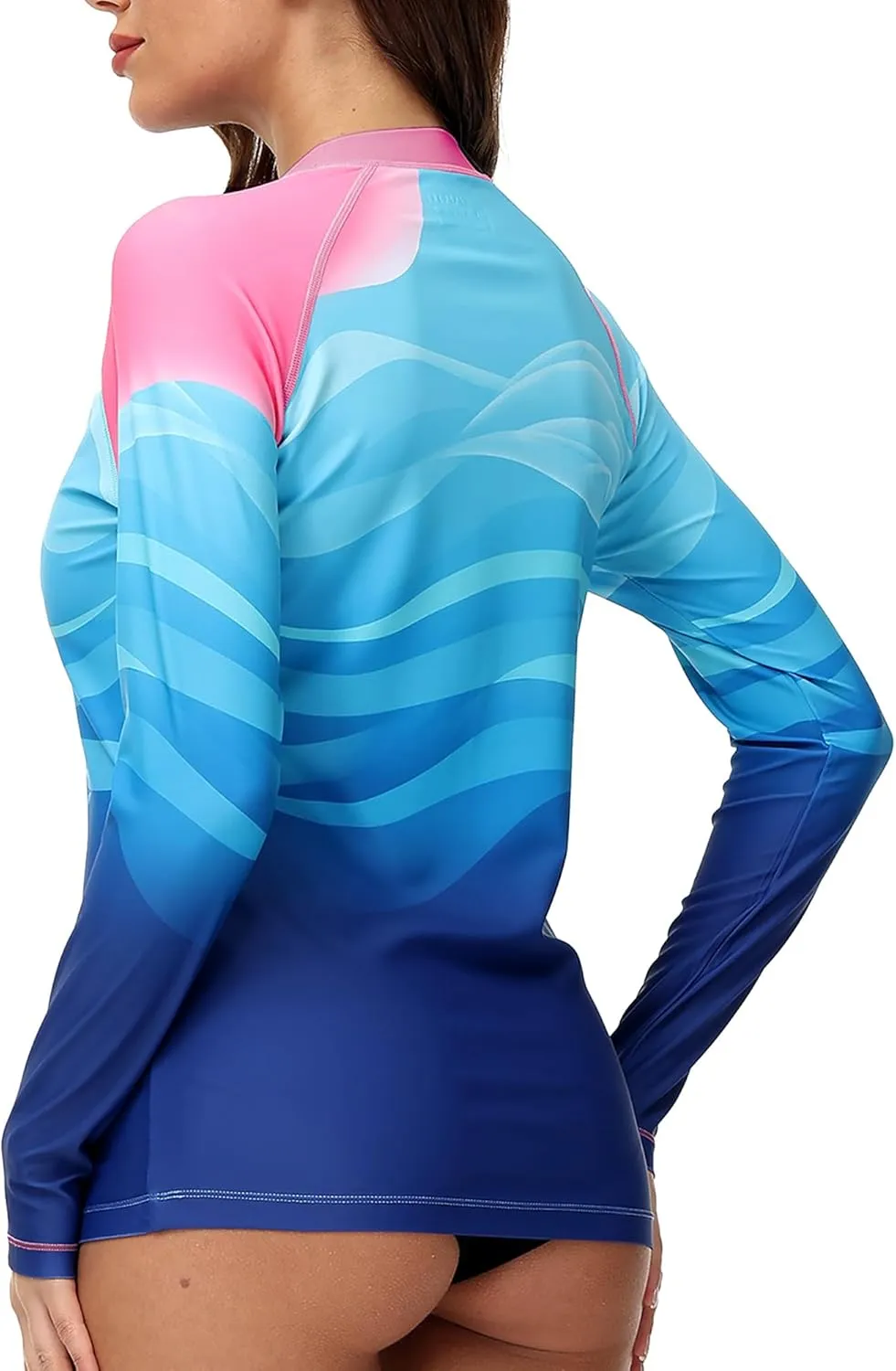 VAYAGER Womens Rash Guard UV Protection Long Sleeve Swim Shirts Quick Dry UPF 50  Water Beach Surfing Swimming Tops