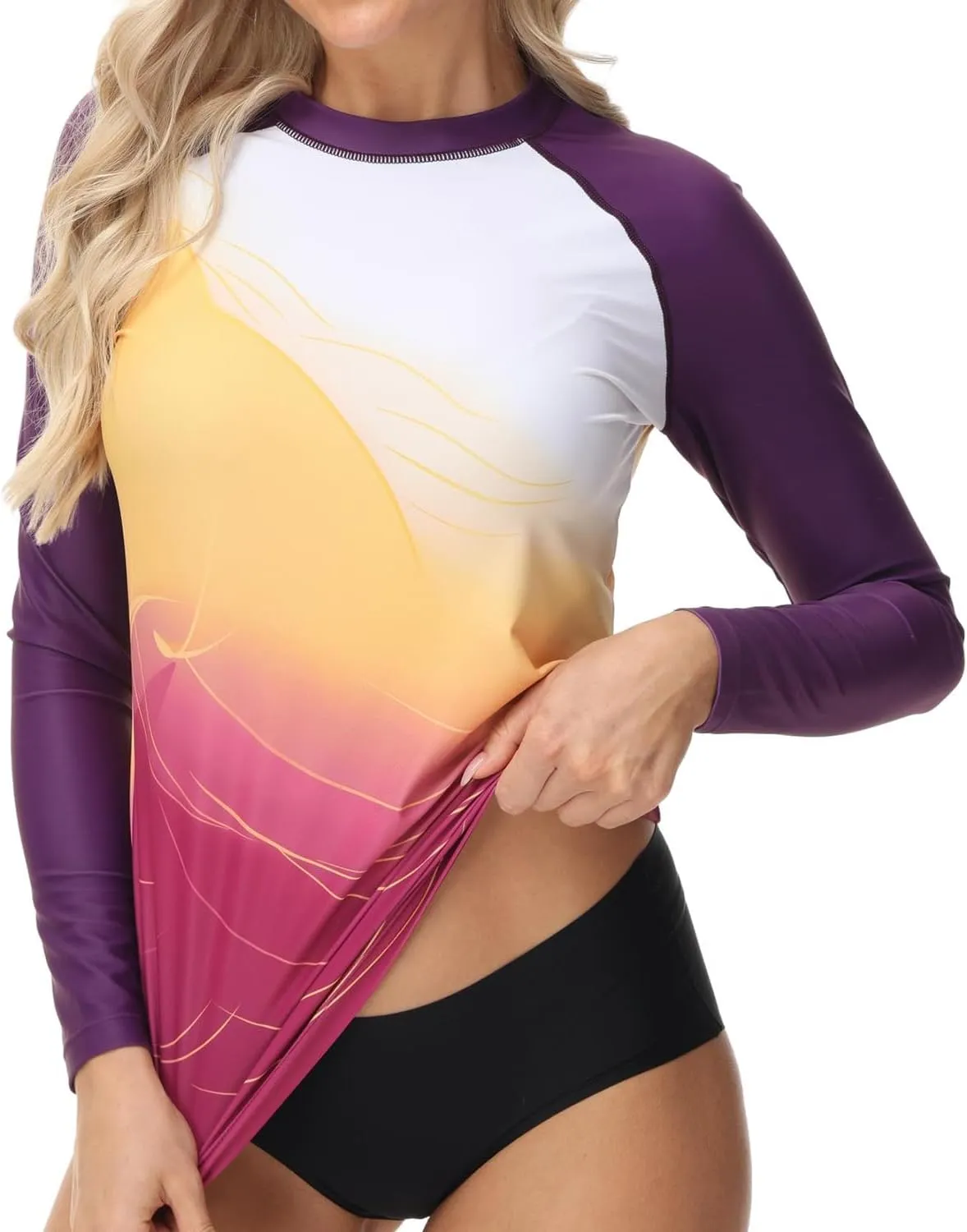 VAYAGER Womens Rash Guard UV Protection Long Sleeve Swim Shirts Quick Dry UPF 50  Water Beach Surfing Swimming Tops