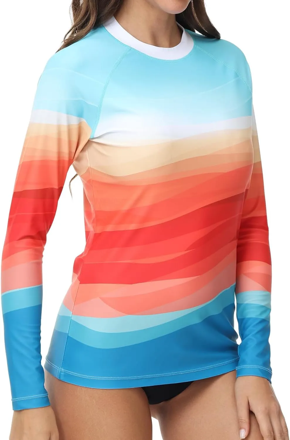 VAYAGER Womens Rash Guard UV Protection Long Sleeve Swim Shirts Quick Dry UPF 50  Water Beach Surfing Swimming Tops