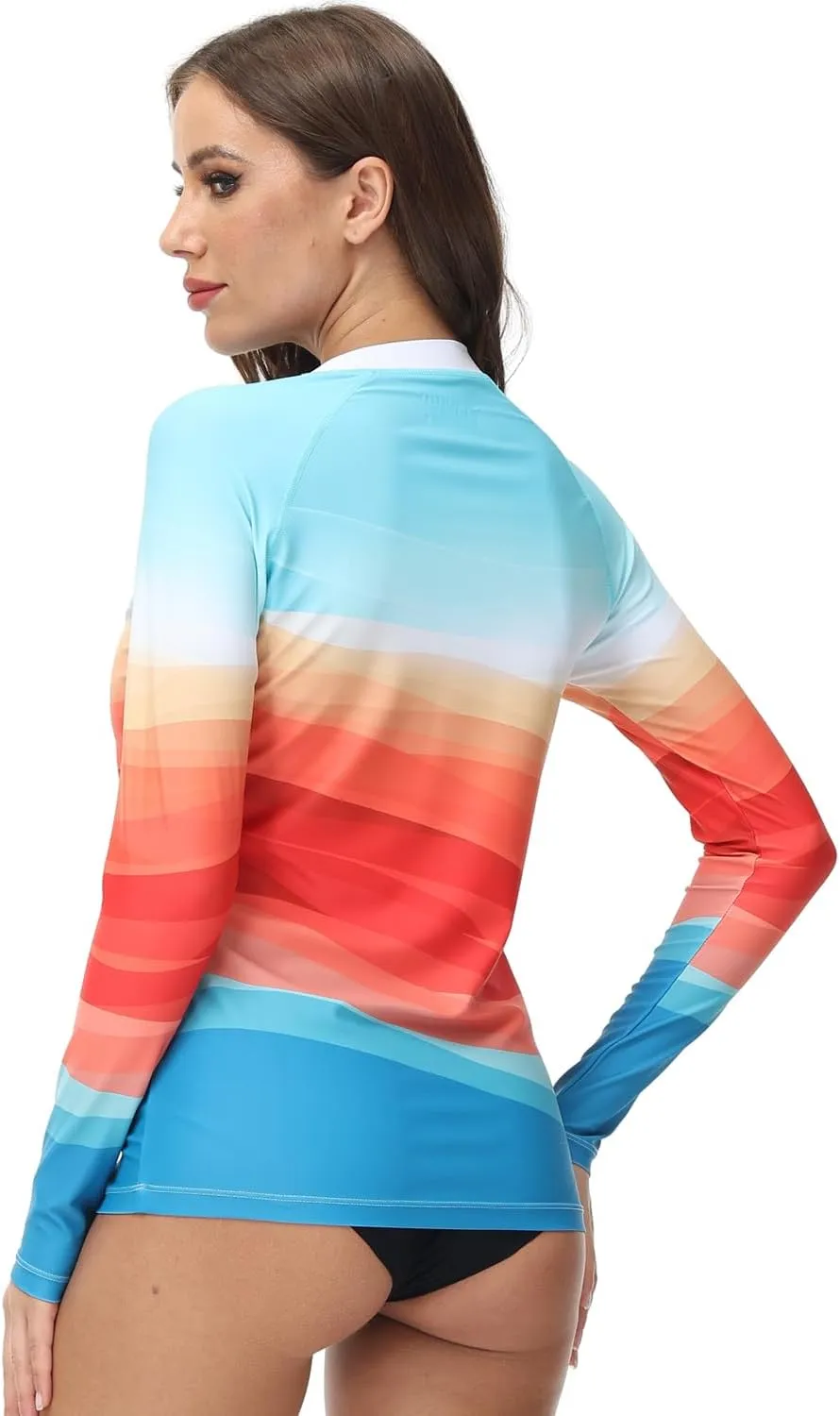 VAYAGER Womens Rash Guard UV Protection Long Sleeve Swim Shirts Quick Dry UPF 50  Water Beach Surfing Swimming Tops