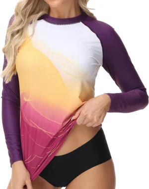 VAYAGER Womens Rash Guard UV Protection Long Sleeve Swim Shirts Quick Dry UPF 50  Water Beach Surfing Swimming Tops