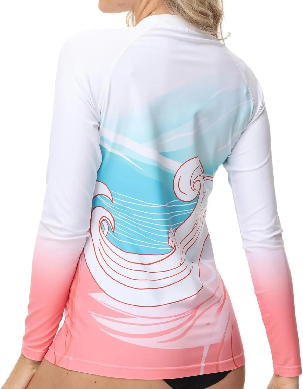 VAYAGER Womens Rash Guard UV Protection Long Sleeve Swim Shirts Quick Dry UPF 50  Water Beach Surfing Swimming Tops