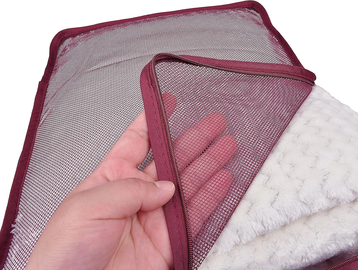 Vercord 7 Set Travel Packing Organizers Cubes Luggage Suitcase Organizer Bags Clothes Underwear Cube Shoe Pouch Pack Burgundy