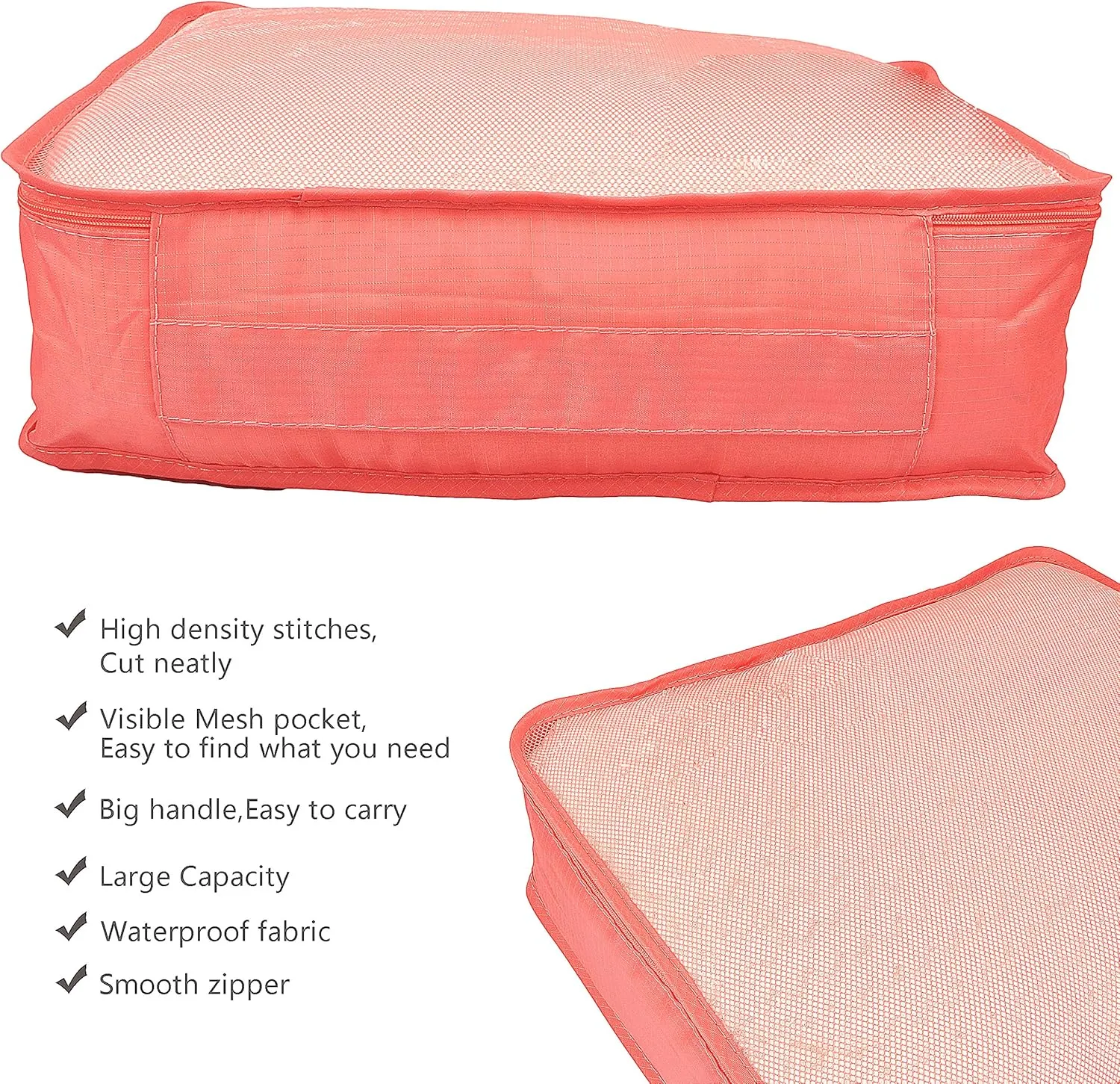 Vercord 7 Set Travel Packing Organizers Cubes Luggage Suitcase Organizer Bags Clothes Underwear Cube Shoe Pouch Pack Watermelon