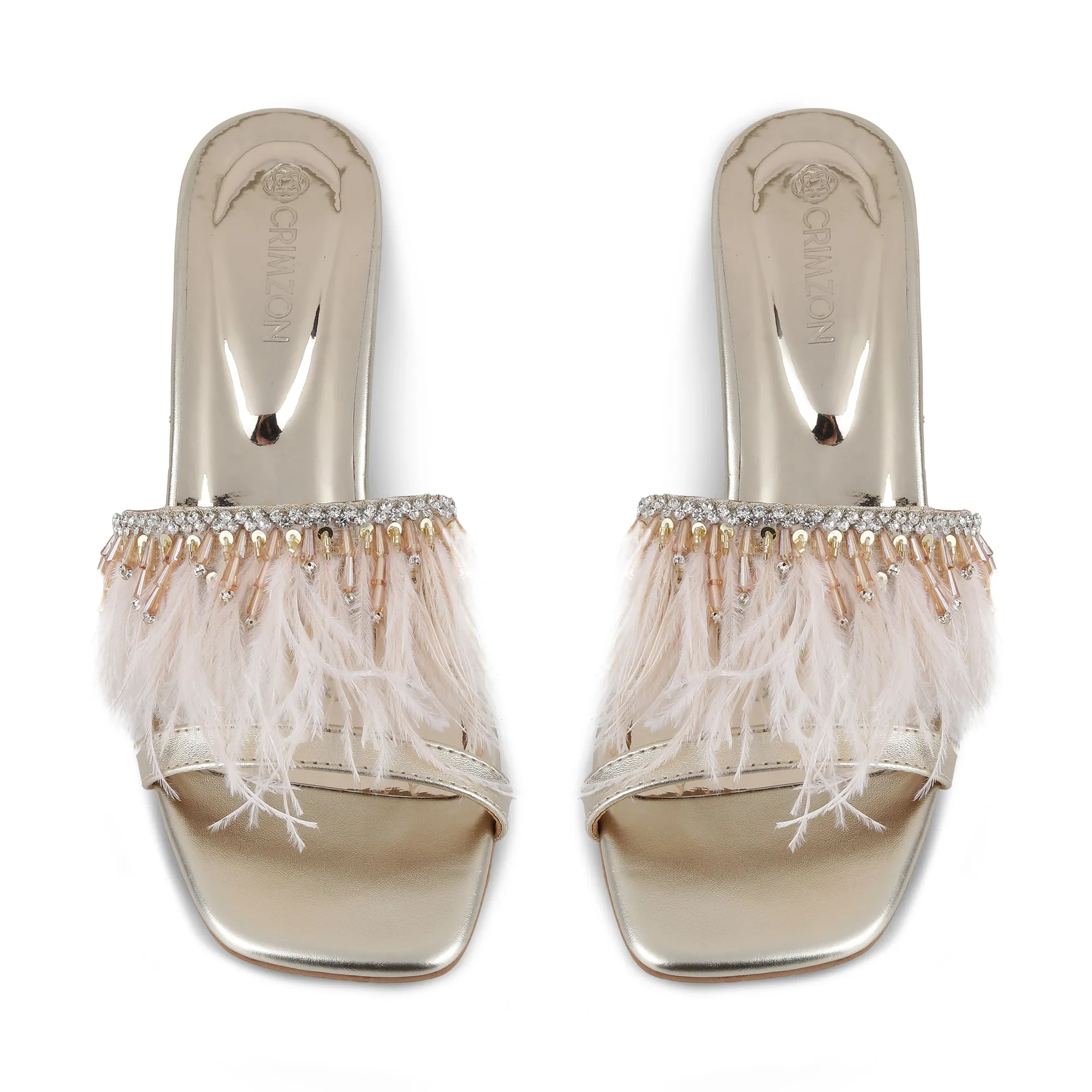VICTORIA- GOLD BLOCK HEELS