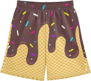 VIGTRO Ice Cream Boys Casual Shorts Athletic Gym Shorts Elastic Waist with Pockets, Summer Sports Outdoor Homewear Kids 7-15Y