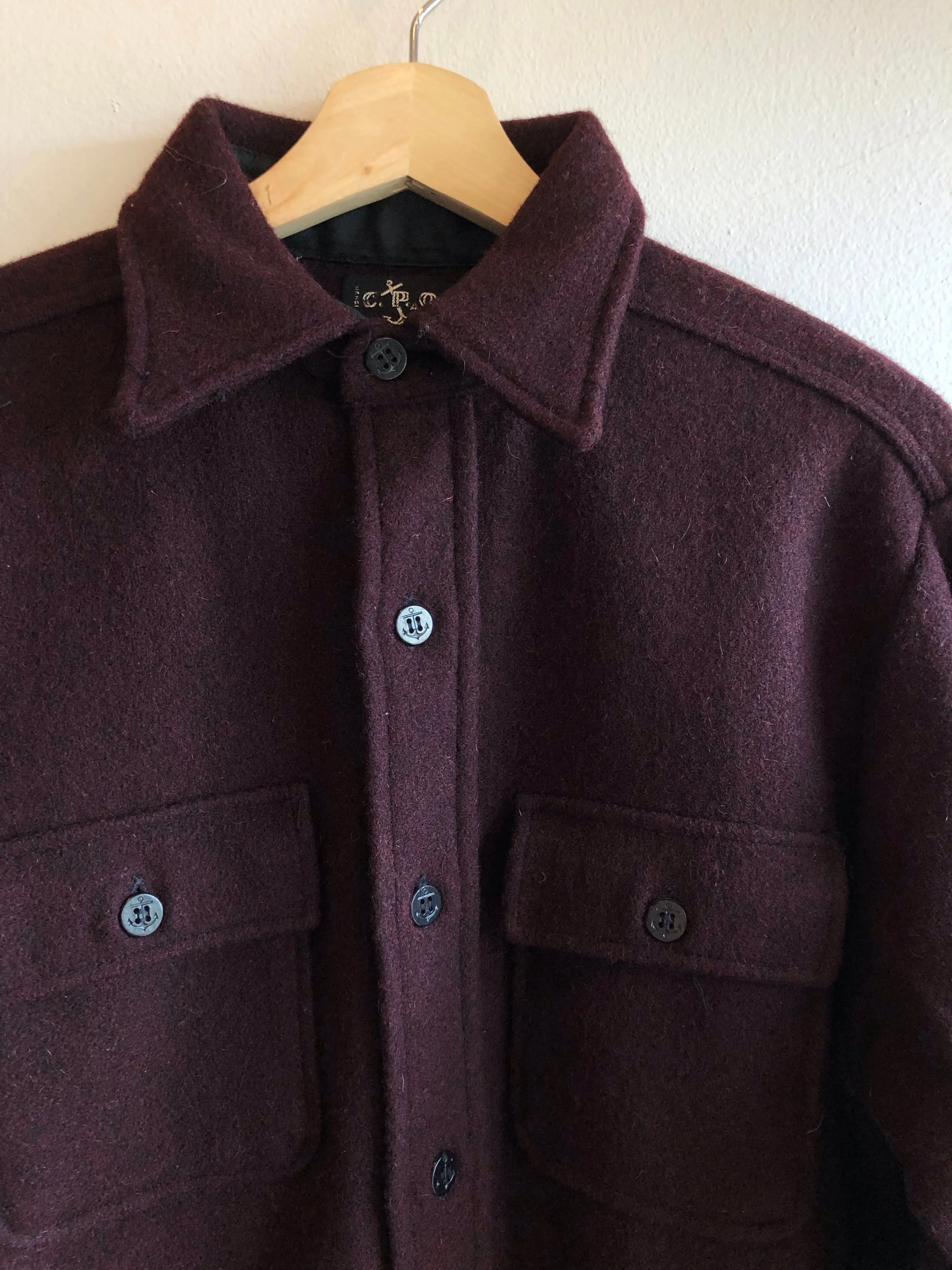 Vintage 1960s CPO U.S. Navy Wool Button-Up Shirt