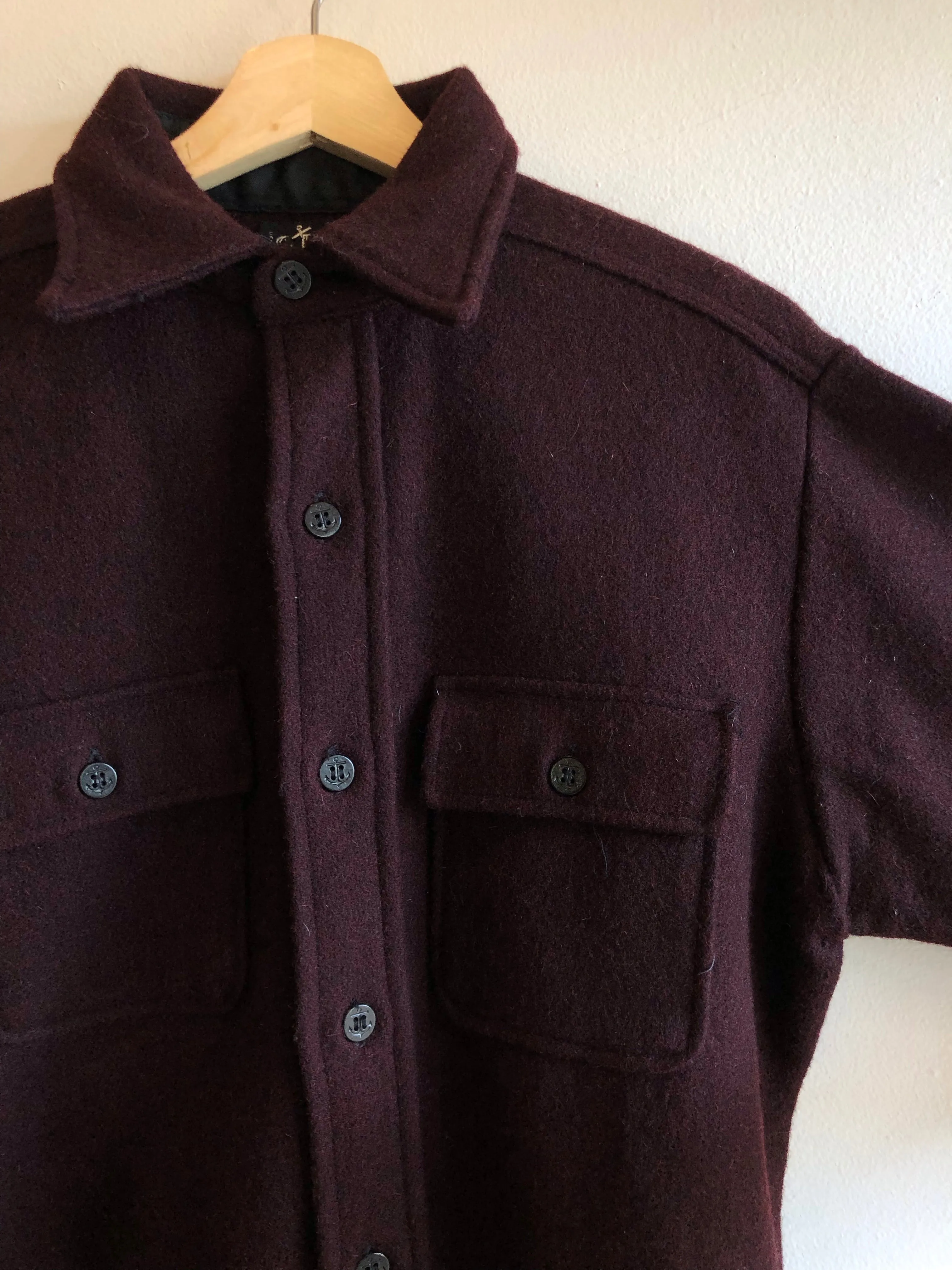 Vintage 1960s CPO U.S. Navy Wool Button-Up Shirt