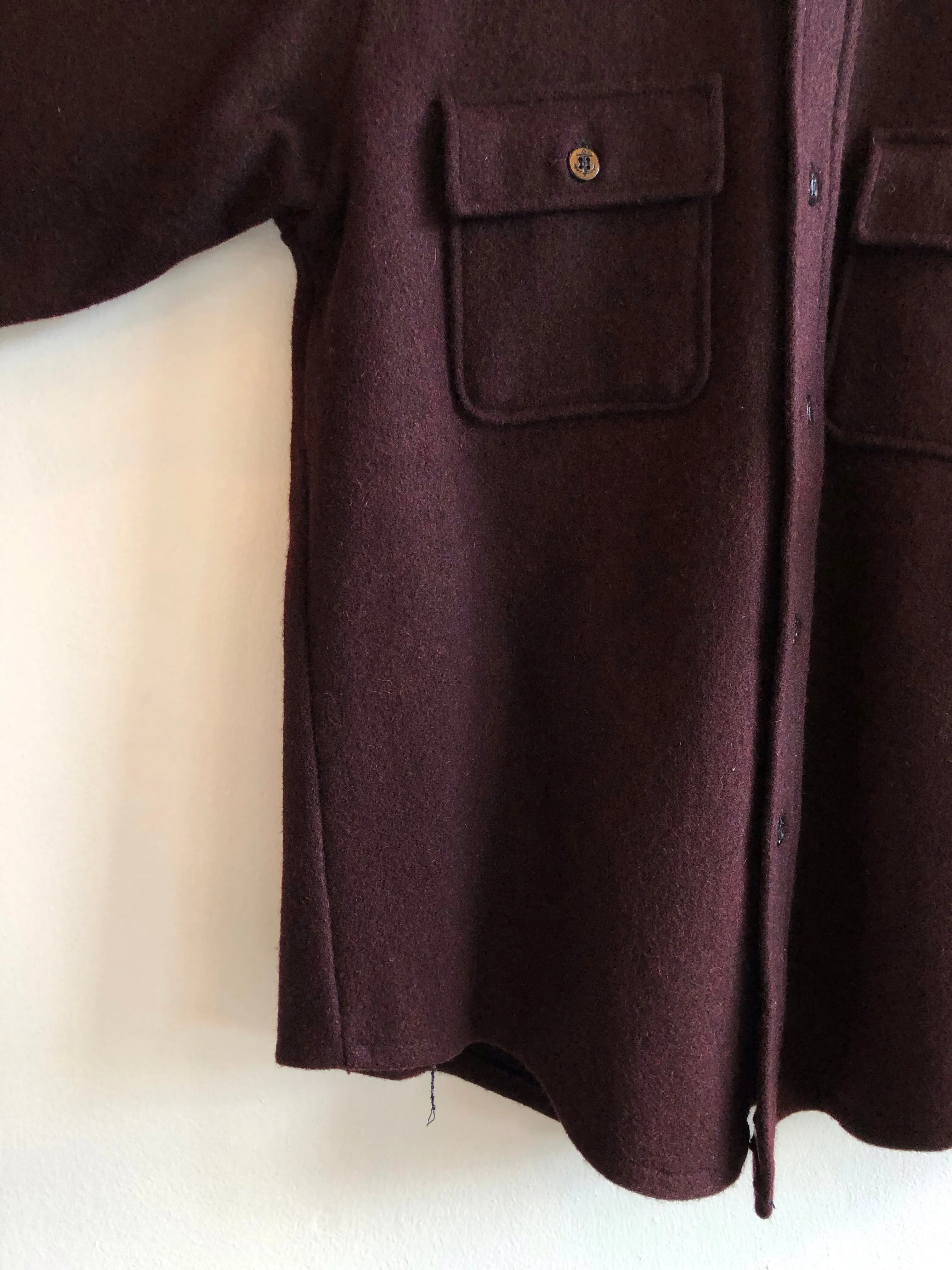 Vintage 1960s CPO U.S. Navy Wool Button-Up Shirt