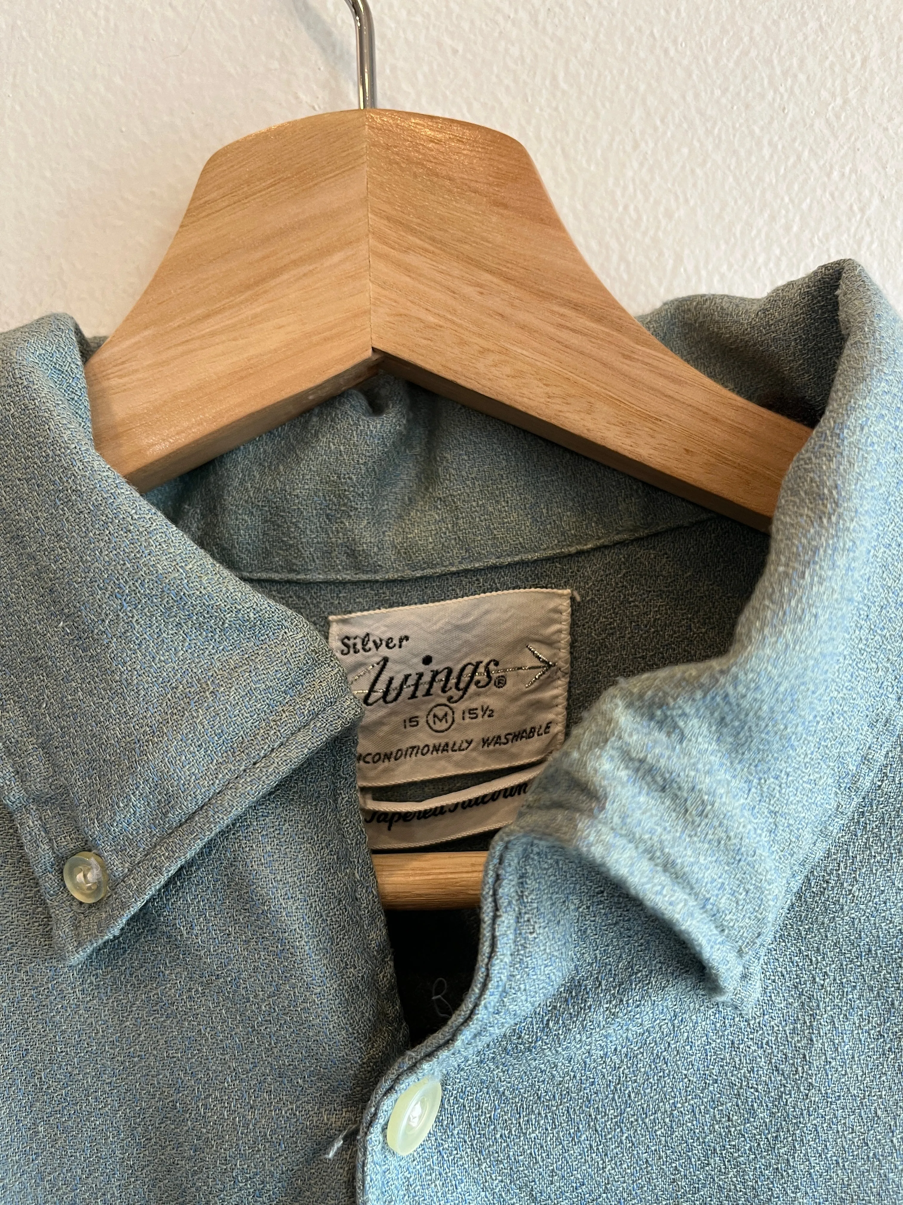 Vintage 1960s Silver Wings Button-Up Shirt