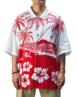Vintage Chill Wear White Red Palm Tree Shirt