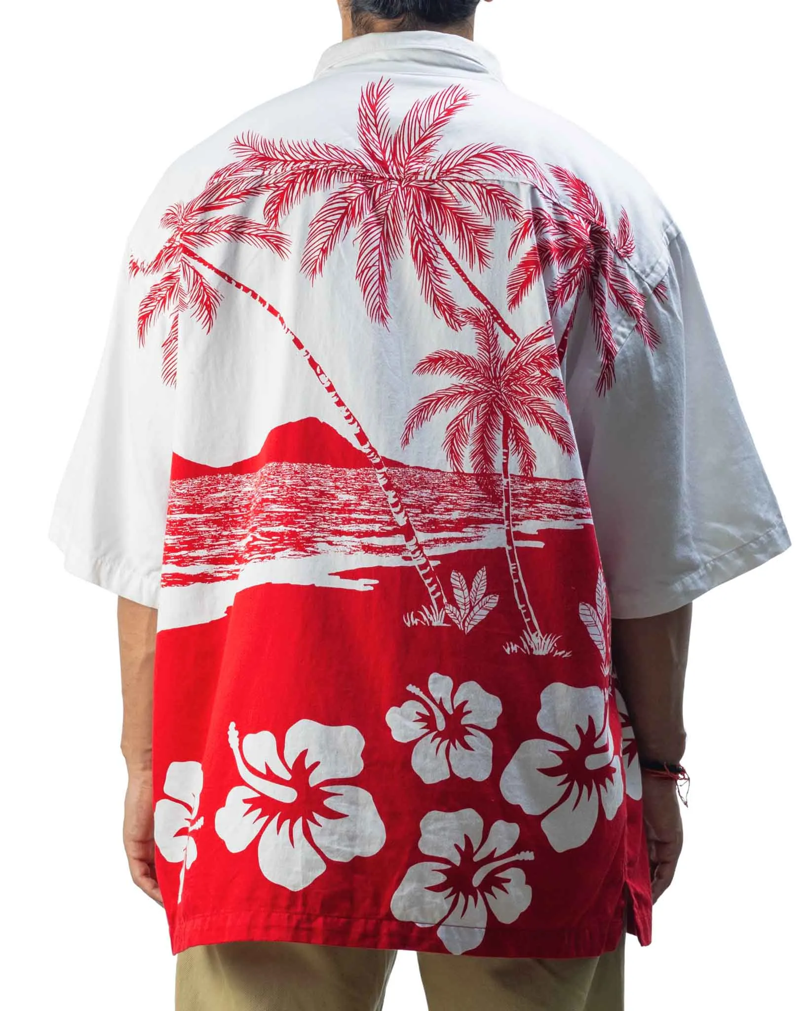 Vintage Chill Wear White Red Palm Tree Shirt