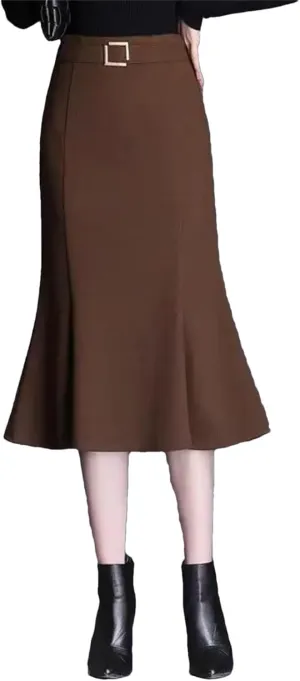 Vintage Pleated Elegant Slim Midi Dress Casual Patchwork Solid Color High Waist Skirt
