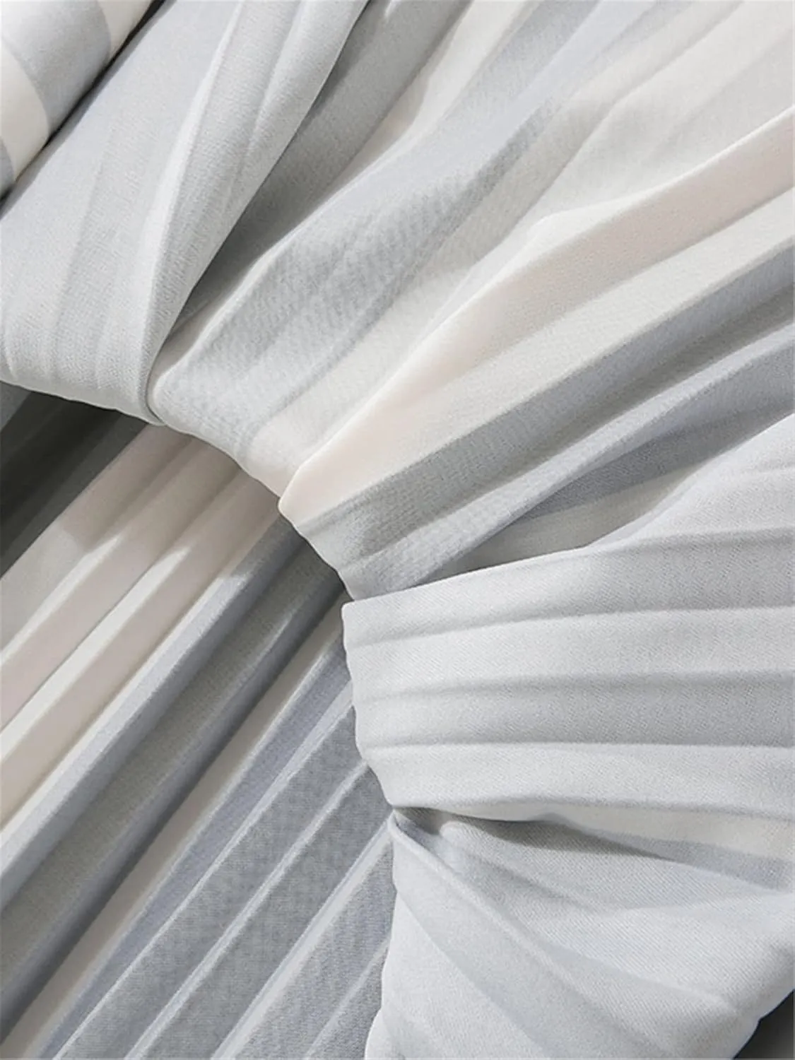 Vintage Striped Midi Long Skirt for Women Autumn Casual Elegant A Line High Waist Pleated Mid-Length Skirt