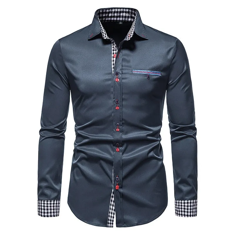 West Louis Designer Button Up Business Dress Shirt