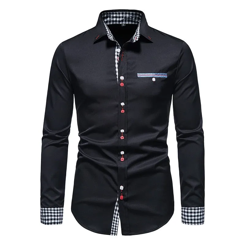 West Louis Designer Button Up Business Dress Shirt