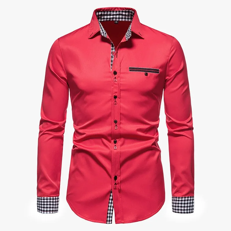 West Louis Designer Button Up Business Dress Shirt