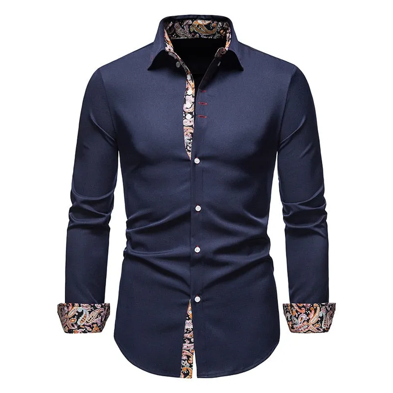 West Louis Designer Button Up Business Dress Shirt