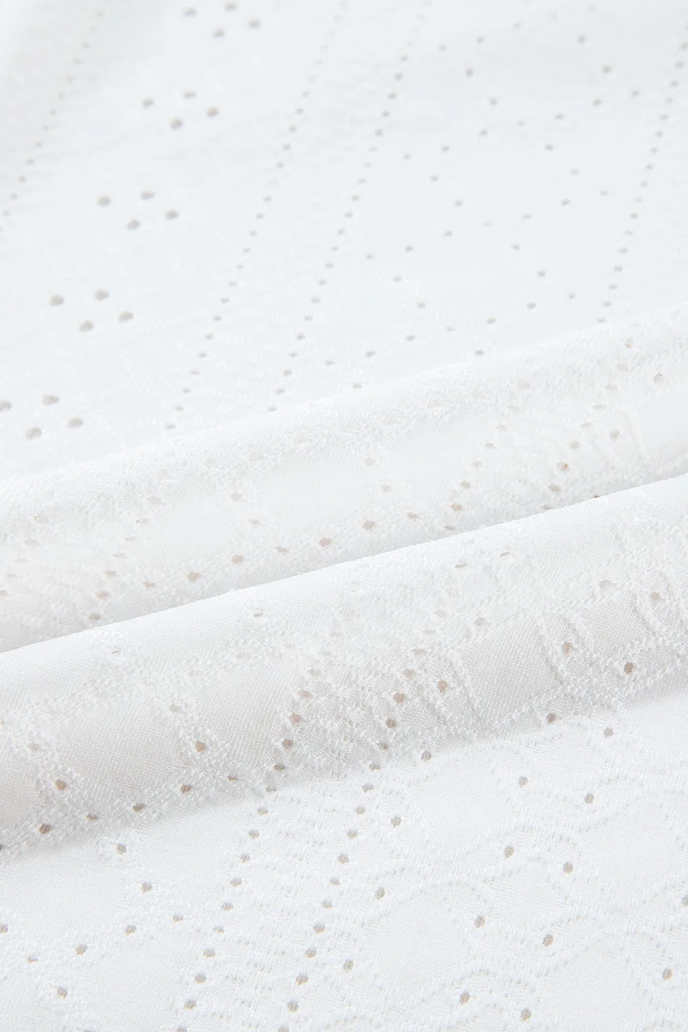White Eyelet V-Neck Tank Top – Casual and Breezy Summer Staple
