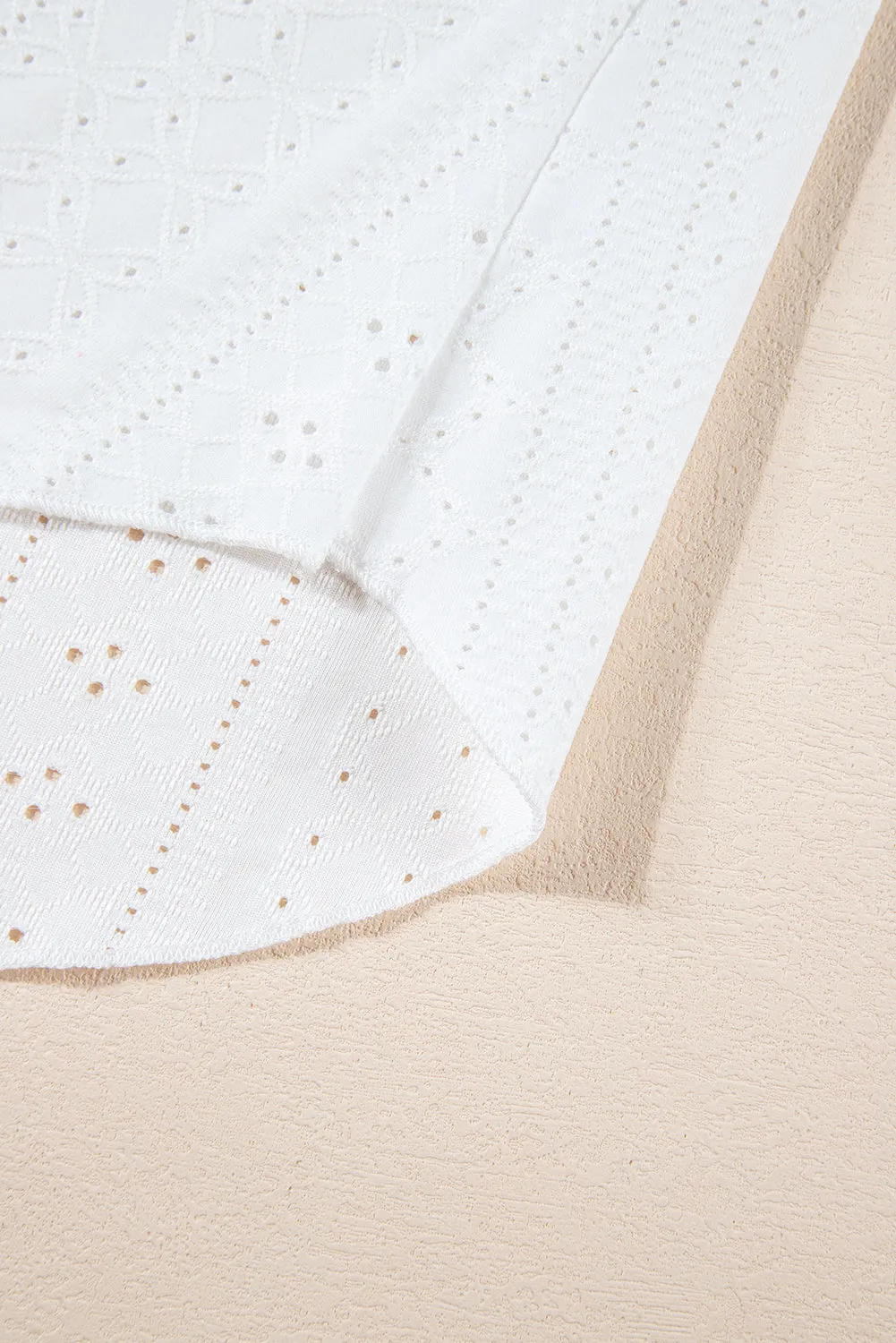 White Eyelet V-Neck Tank Top – Casual and Breezy Summer Staple