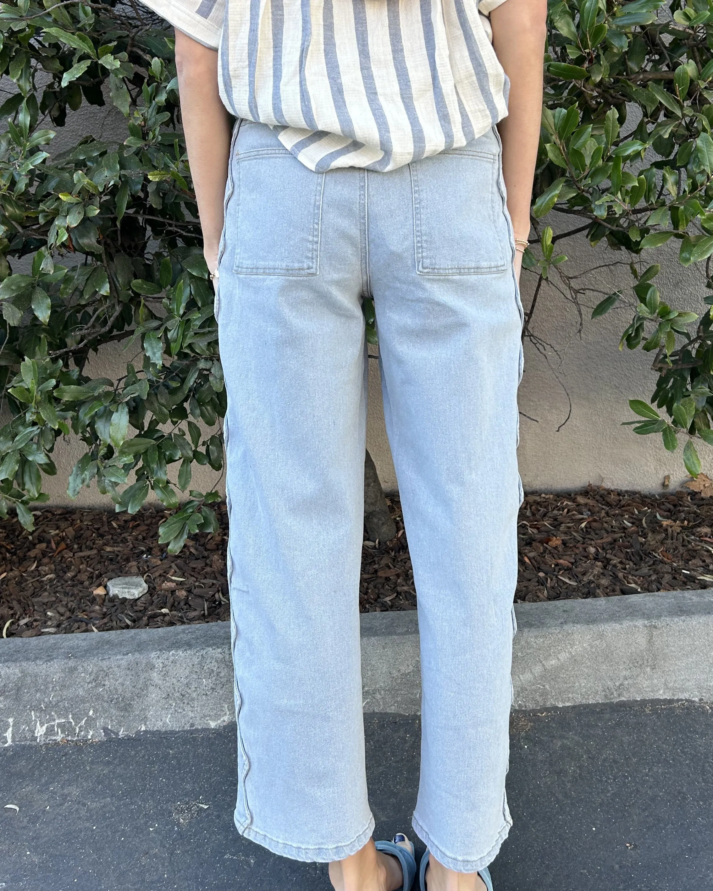 Wide Leg Pants - Light Denim - FINAL SALE