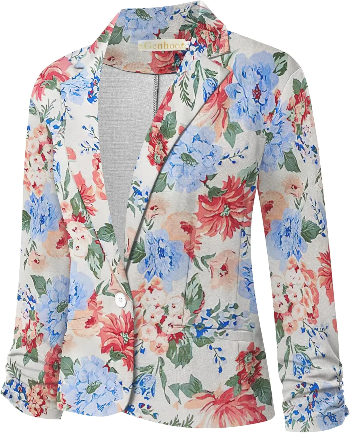 Women Blazers Casual Croppped Cardigan Lightweight 3/4 Sleeve Button Front Knit Blazer Jacket Open Front