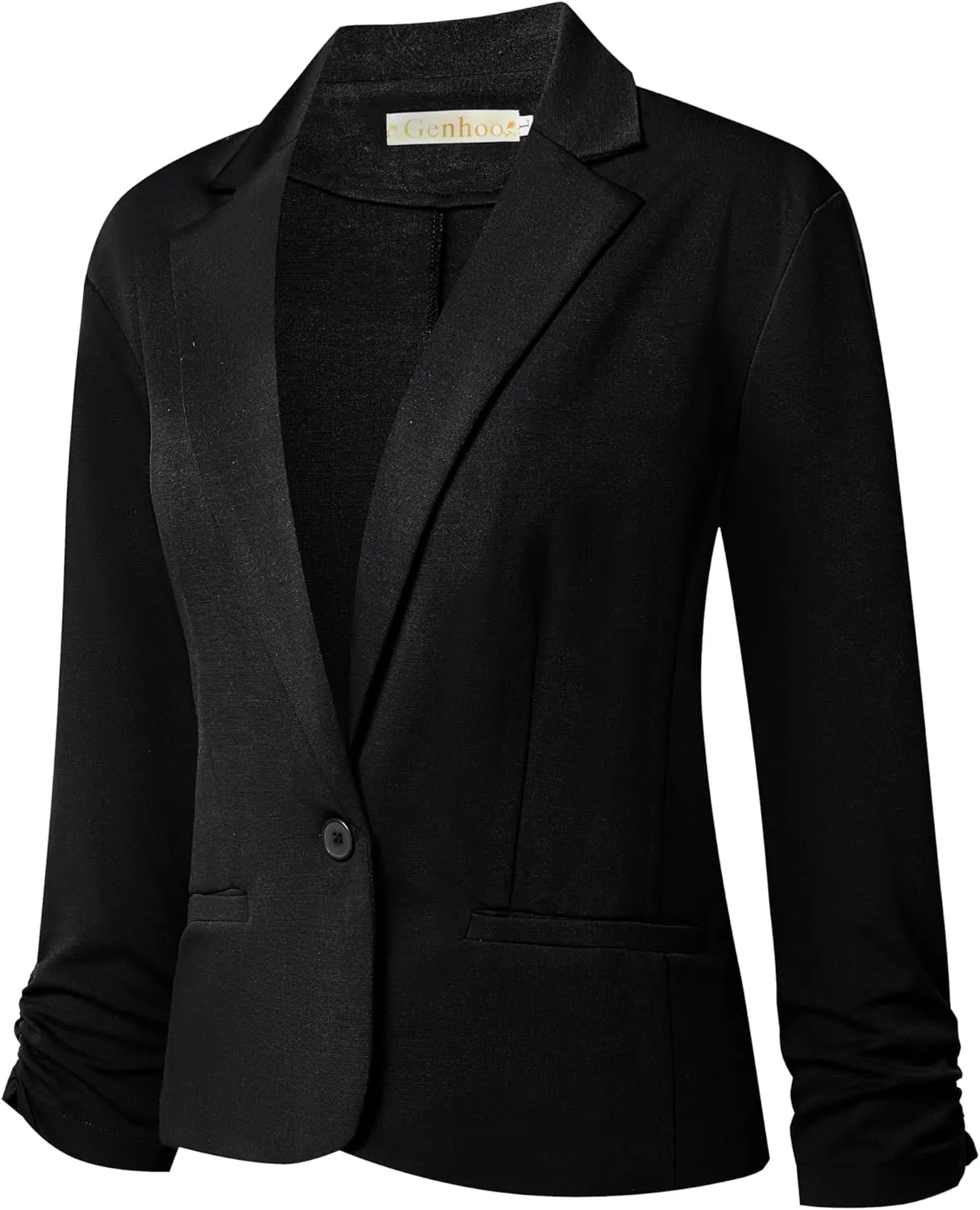 Women Blazers Casual Croppped Cardigan Lightweight 3/4 Sleeve Button Front Knit Blazer Jacket Open Front
