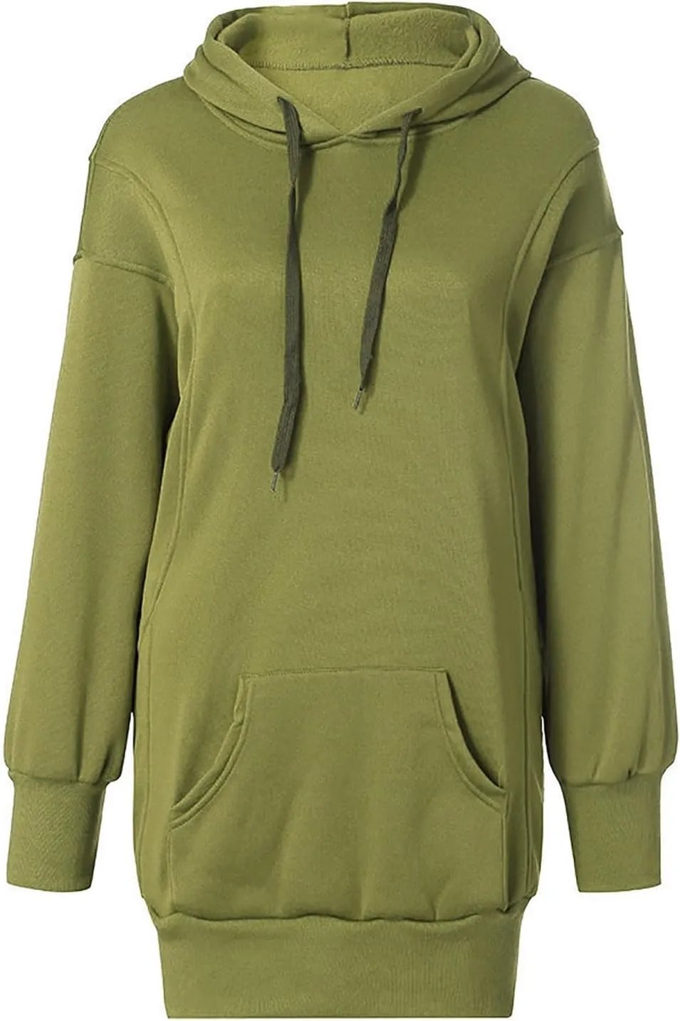 Women Casual Hoodies Long Sleeve Drawstring Hooded Sweatshirts Dress Plus Size Loose Fitting Lightweight Pullover Top