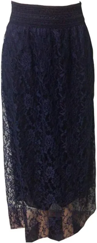 Women's A-Line Elegant High Waisted Lace Maxi Long Lace Skirt