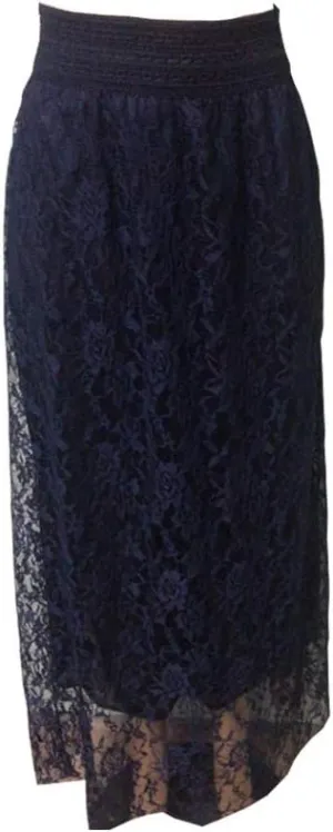 Women's A-Line Elegant High Waisted Lace Maxi Long Lace Skirt