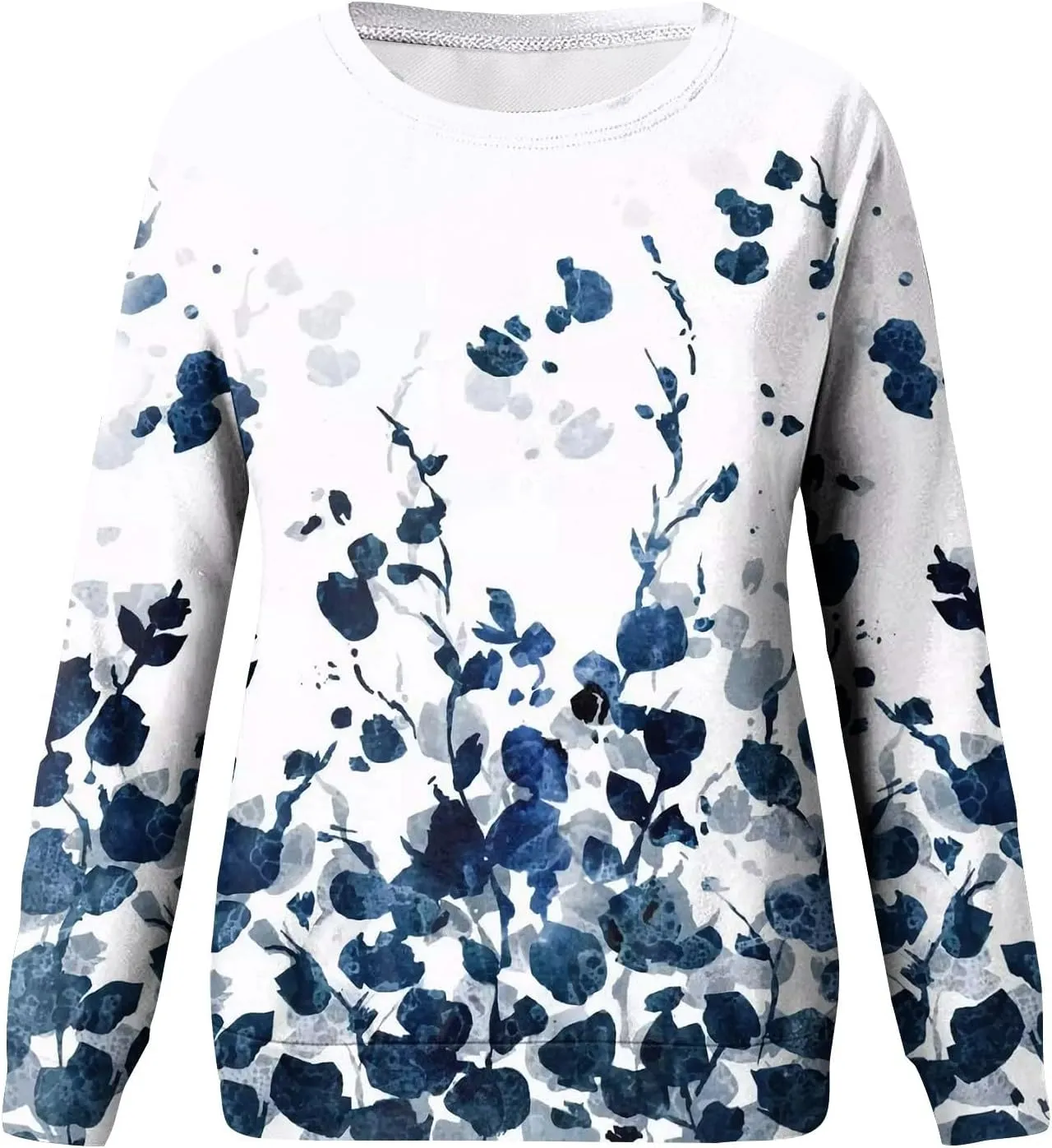 Women's Casual Crew Neck Sweatshirt Loose Soft Long Sleeve Pullover Tops