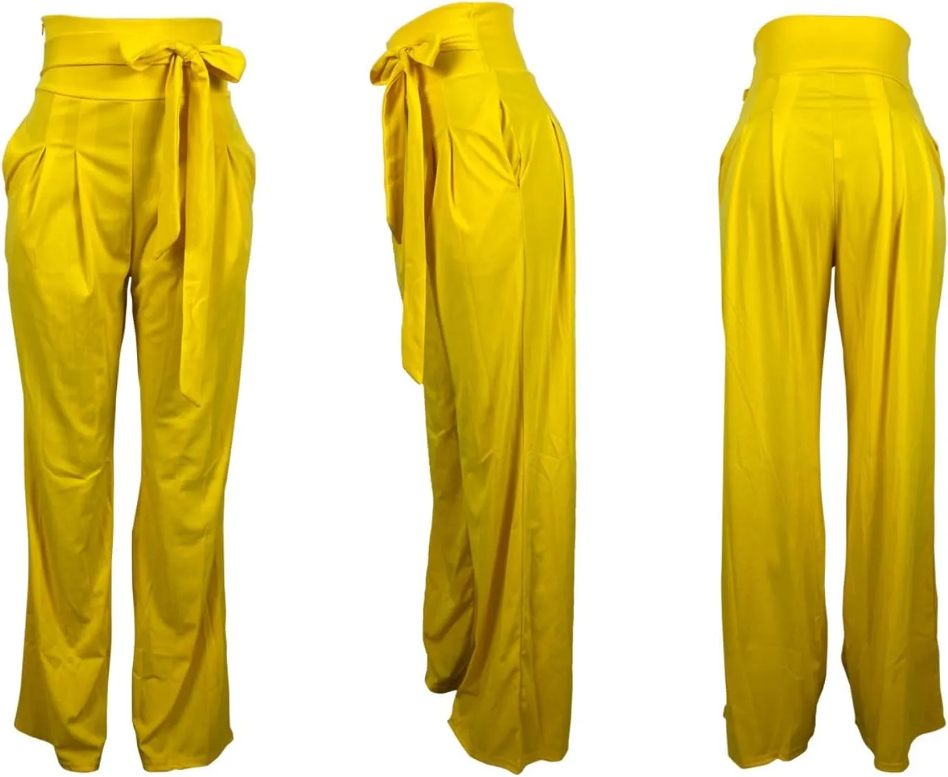 Women's Casual High Waist Wide Leg Palazzo Pants Stretchy Loose Fit Business Work Trousers Stretchy Dress Pants