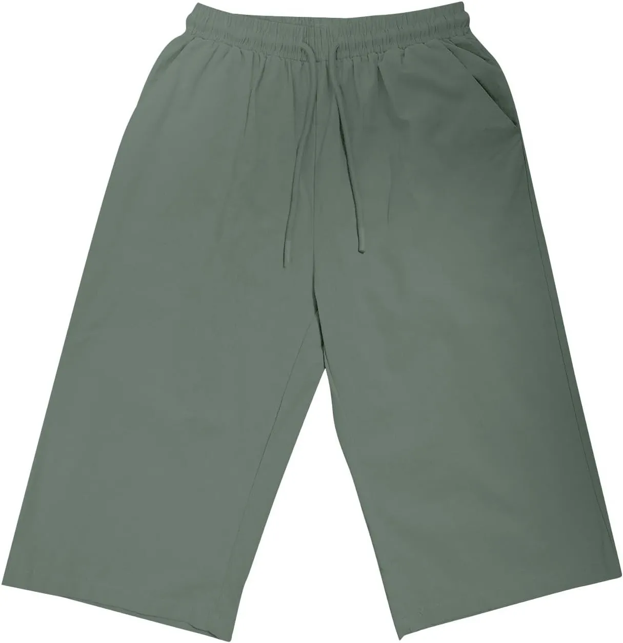 Women's Casual Shorts Linen Pants with Drawstring Waist Bermuda Comfortable Loose Fit Summer Trousers Stylish Bottoms