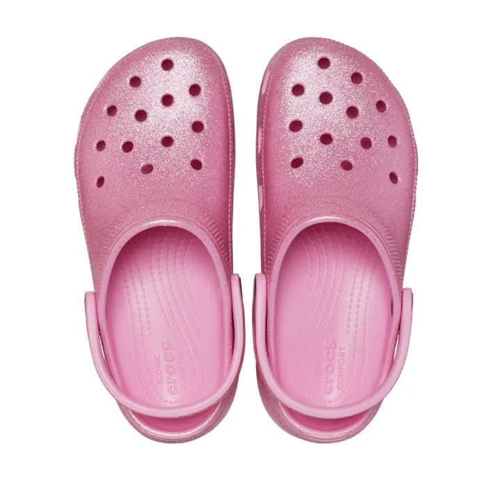 Womens Crocs - Classic Glitter PLATFORM Clog Pink Tweed CLEARANCE