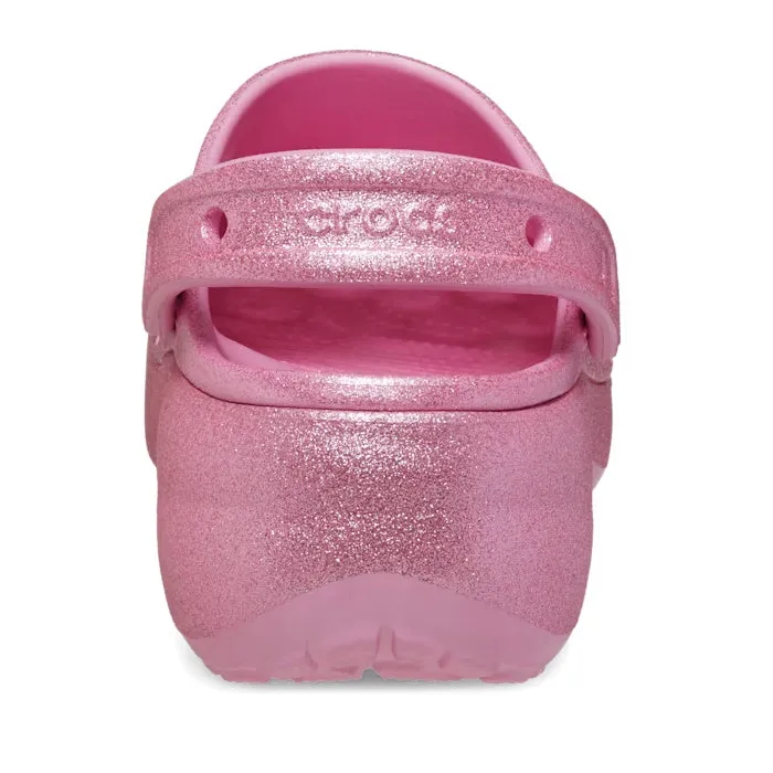 Womens Crocs - Classic Glitter PLATFORM Clog Pink Tweed CLEARANCE