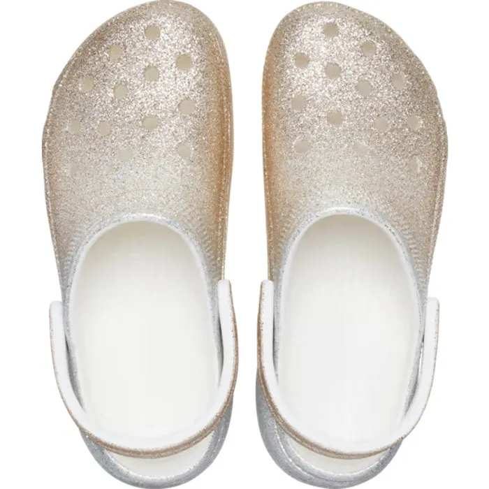 Womens Crocs - Classic PLATFORM Clog Ombre Glitter Gold