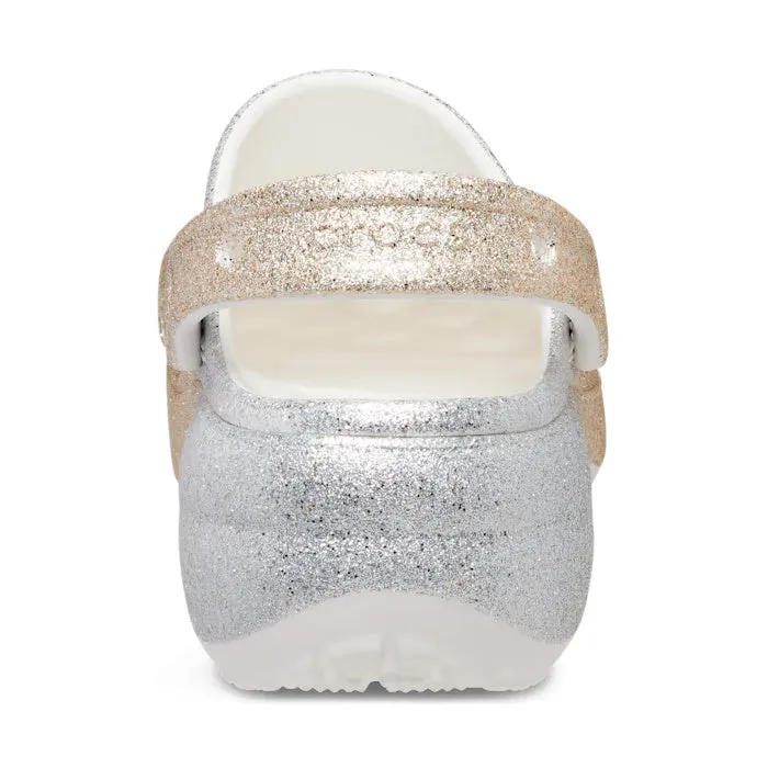 Womens Crocs - Classic PLATFORM Clog Ombre Glitter Gold