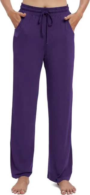 Women's Drawstring Casual Pants Stretchy High Waisted Loose Straight Leg Pants Jogger Trousers with Pockets