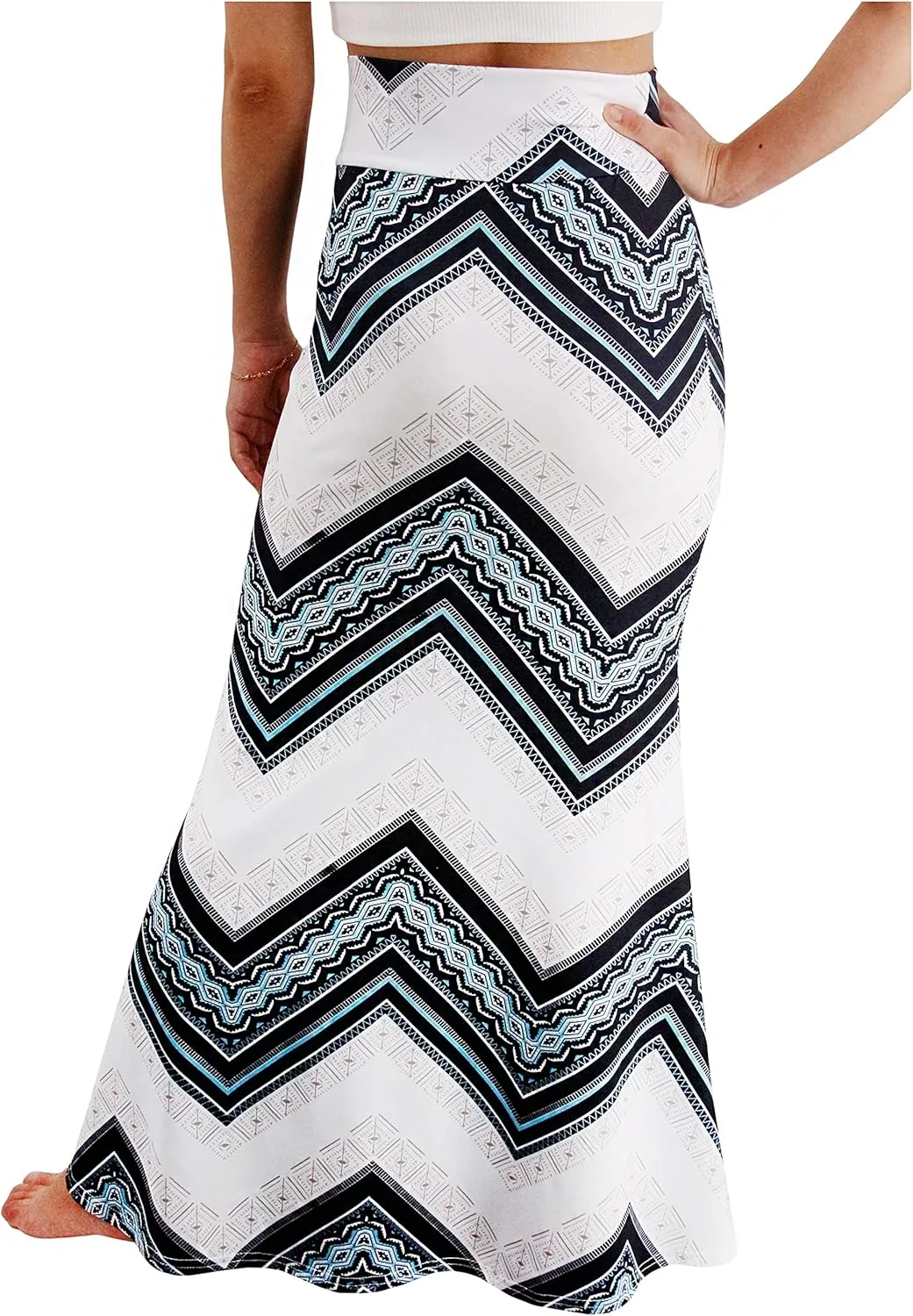 Womens Elegant Ditsy Floral Bodycon Skirts A Line Elastic High Waist Boho Maxi Long Skirt Work Party Novelty Skirt