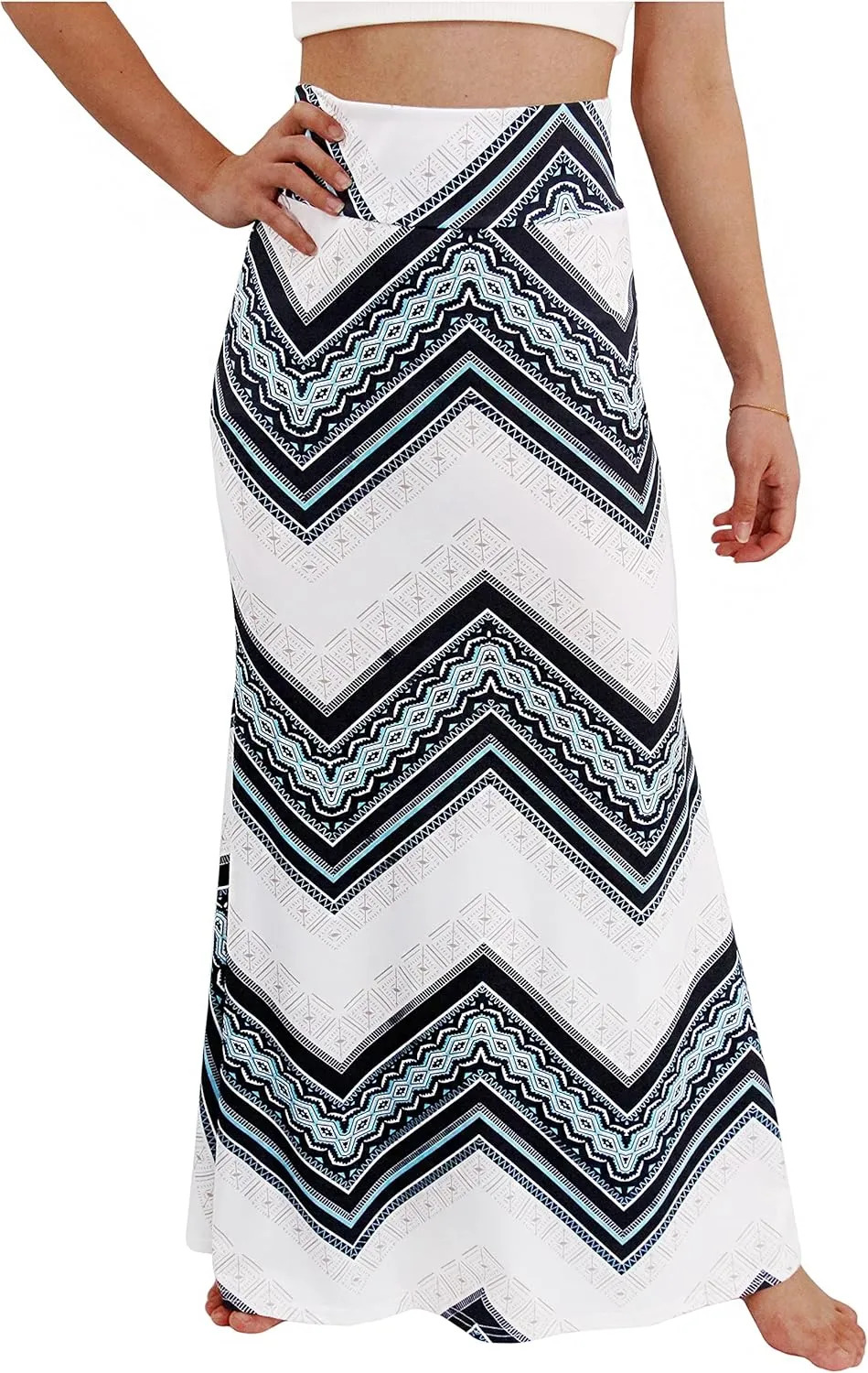 Womens Elegant Ditsy Floral Bodycon Skirts A Line Elastic High Waist Boho Maxi Long Skirt Work Party Novelty Skirt