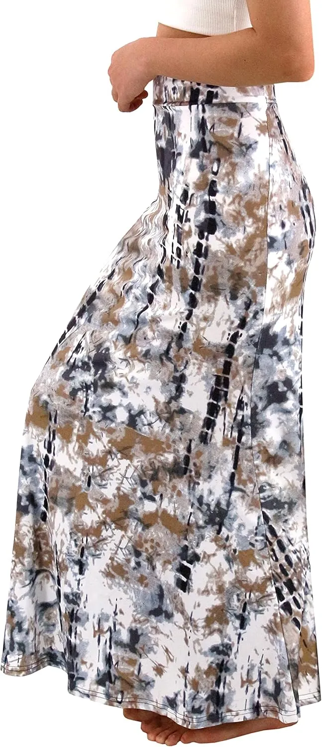 Womens Elegant Ditsy Floral Bodycon Skirts A Line Elastic High Waist Boho Maxi Long Skirt Work Party Novelty Skirt