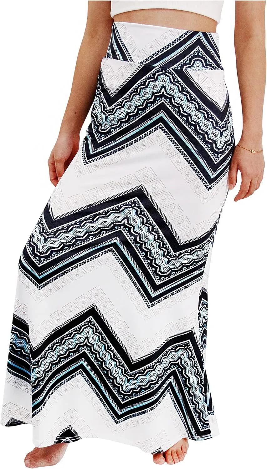 Womens Elegant Ditsy Floral Bodycon Skirts A Line Elastic High Waist Boho Maxi Long Skirt Work Party Novelty Skirt