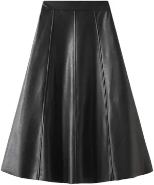 Women's Elegant High Waist Casual Skirt Women Pleated Solid A-Line Skirt