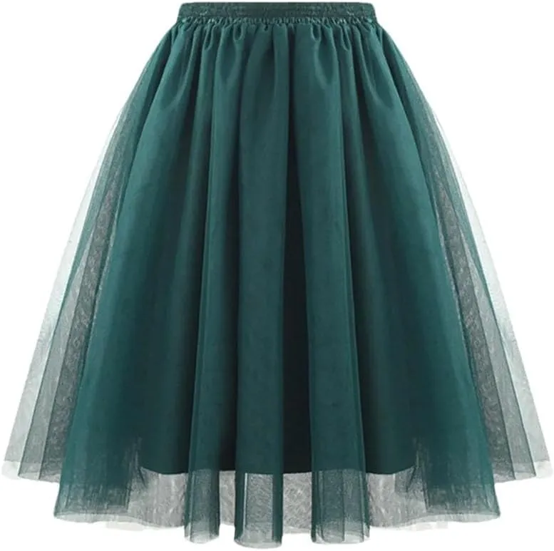 Women's Elegant High Waist Pleated Swing Skirt Vintage Casual Solid Skirts