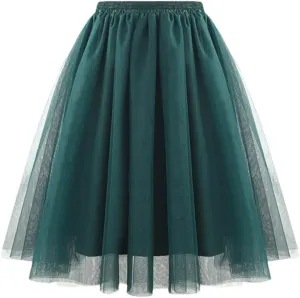 Women's Elegant High Waist Pleated Swing Skirt Vintage Casual Solid Skirts
