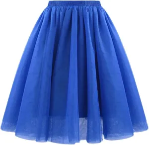 Women's Elegant High Waist Pleated Swing Skirt Vintage Casual Solid Skirts
