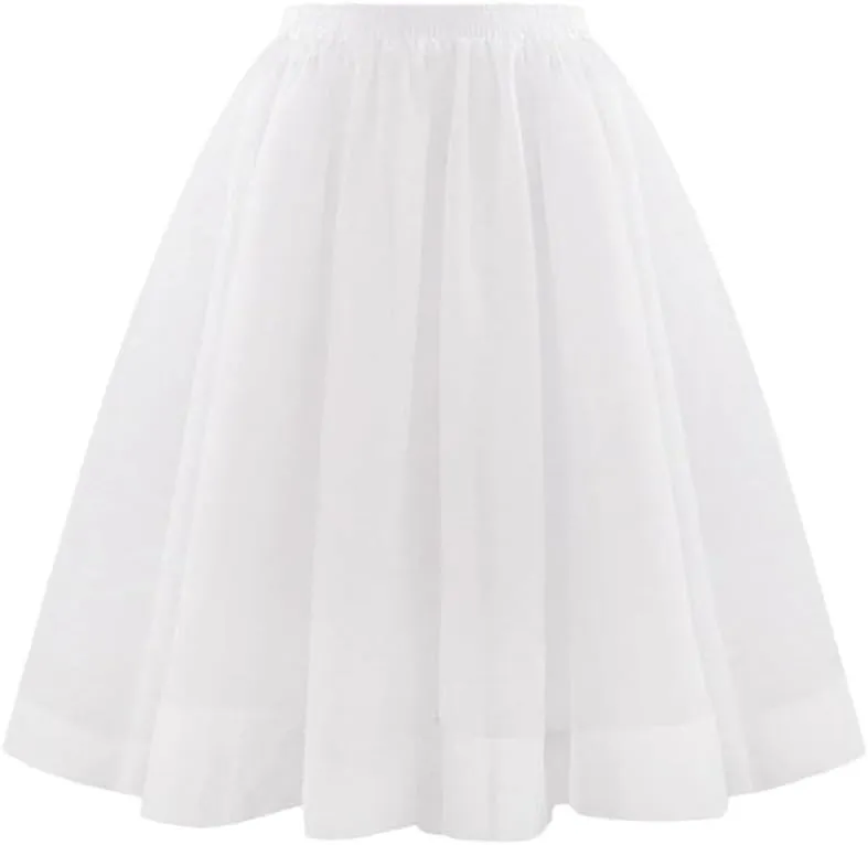Women's Elegant High Waist Pleated Swing Skirt Vintage Casual Solid Skirts