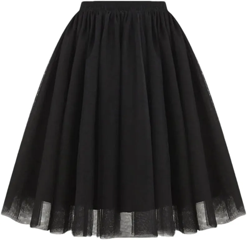 Women's Elegant High Waist Pleated Swing Skirt Vintage Casual Solid Skirts